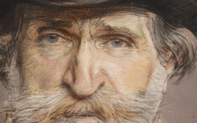 Fragment portret Giuseppe Verdi door Boldini